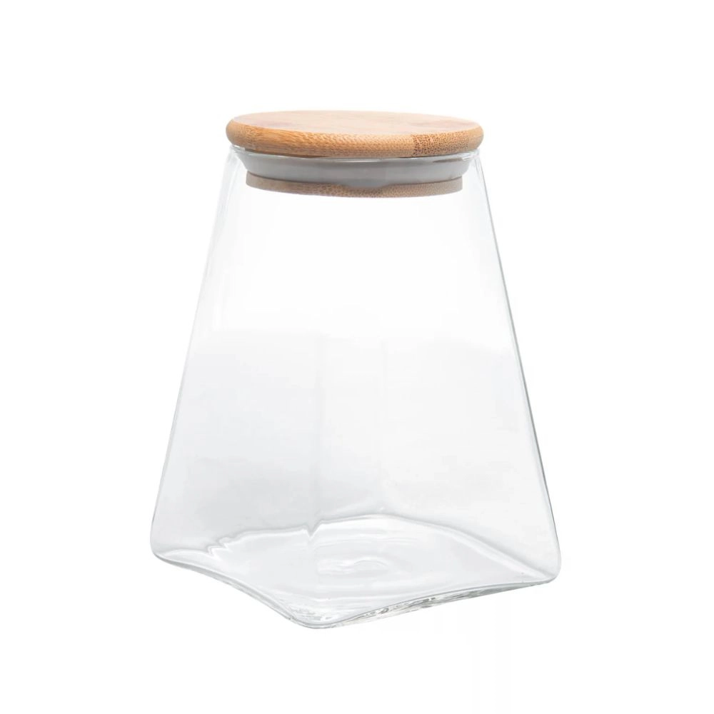 Porta Mantimento Com Tampa de Bambu 500ml