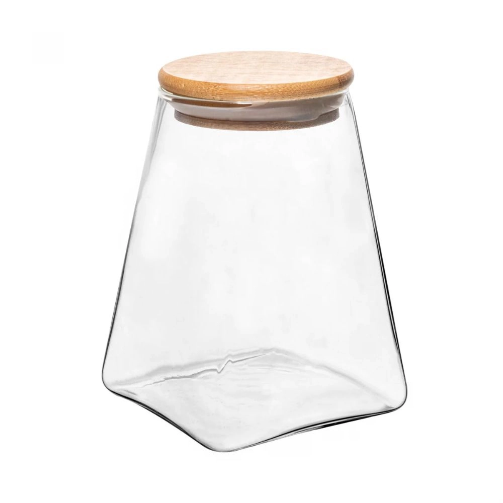 Porta Mantimento  Com Tampa de Bambu 750ml