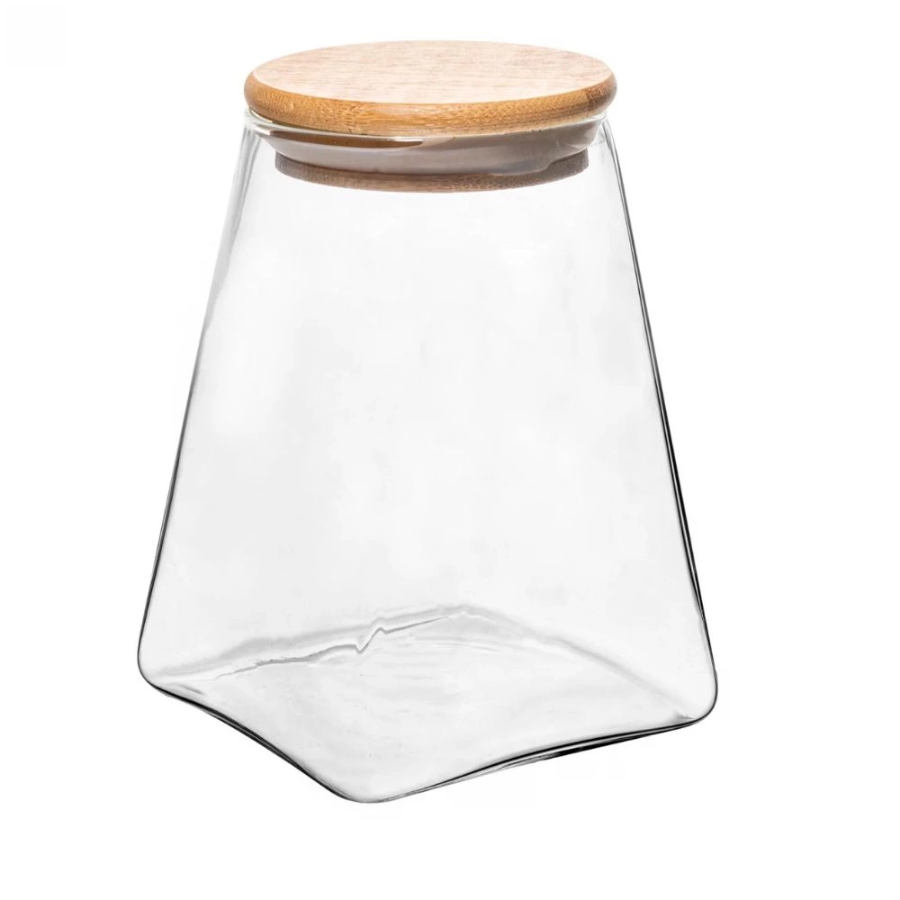 Porta Mantimento Com Tampa de Bambu 880ml