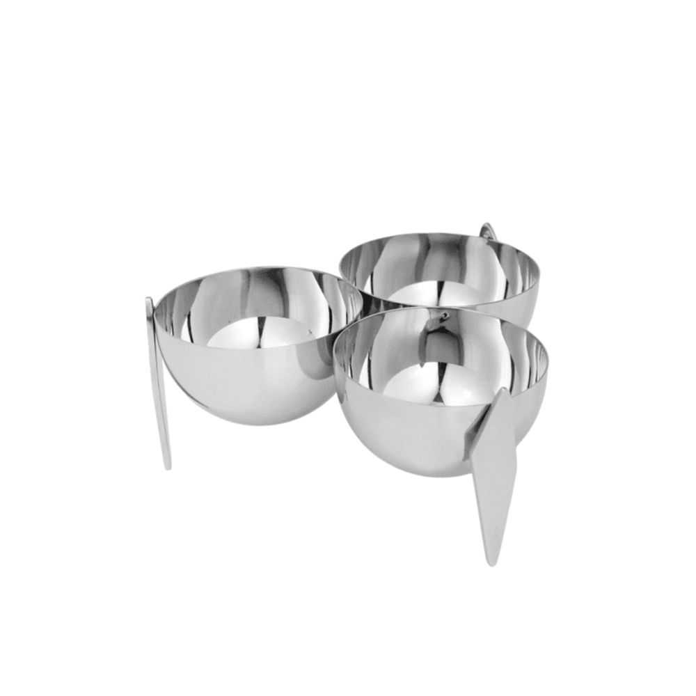 Porta Molho / Aperitivo Triplo Riva Sava Aço Inox 13,5 X 14,2 X 6,5 Cm Porta Molho / Aperitivo Triplo Riva Sava Aço Inox 13,5 X 14,2 X 6,5 Cm