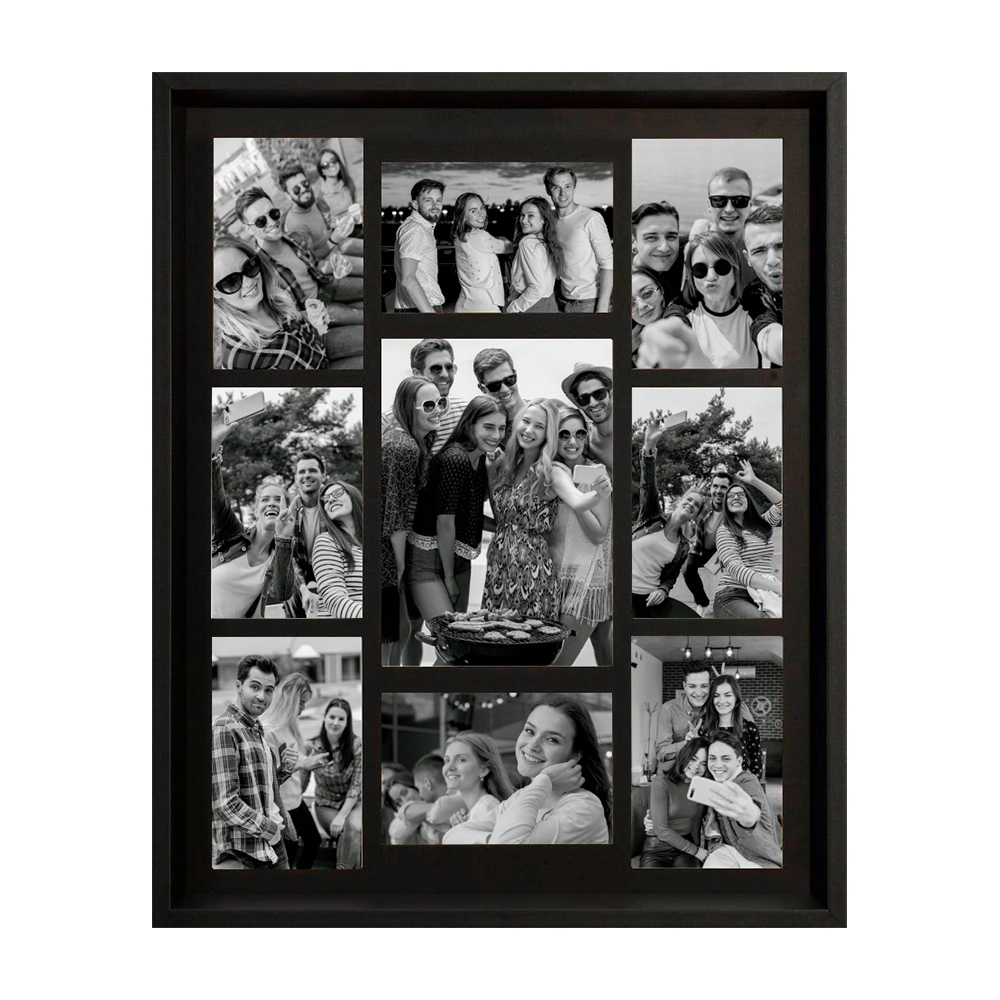 Porta Retrato de Parede Infinity Molduras Happy Wall - 9 Fotos Porta Retrato de Parede Infinity Molduras Happy Wall - 9 Fotos