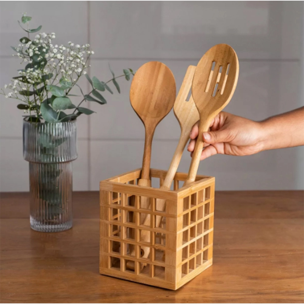 Porta Utensílios Vazado Oikos Bambu 15 X 13 Cm Porta Utensílios Vazado Oikos Bambu 15 X 13 Cm