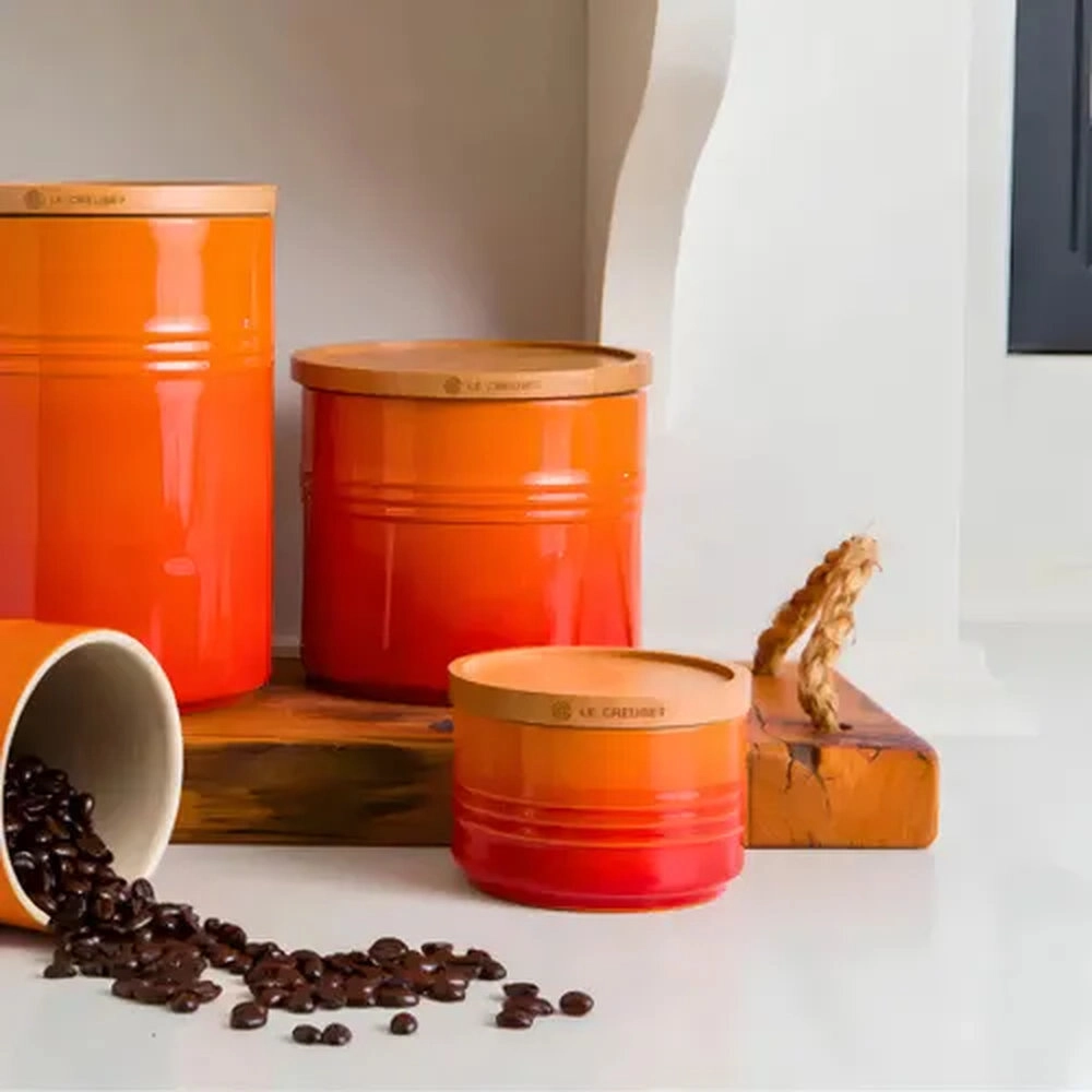 Pote Com Tampa de Madeira Le Creuset 1,1 Litros