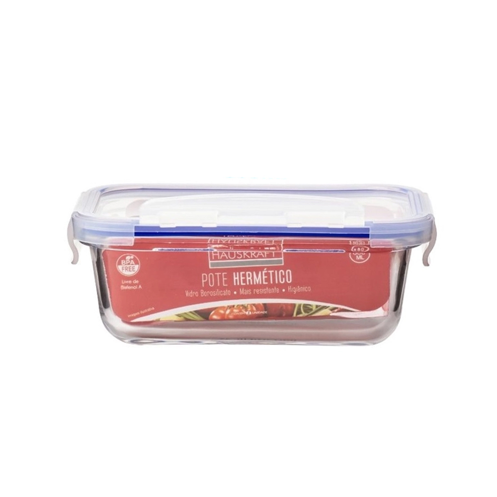 Pote Hermético Retangular Haüskraft 560 Ml