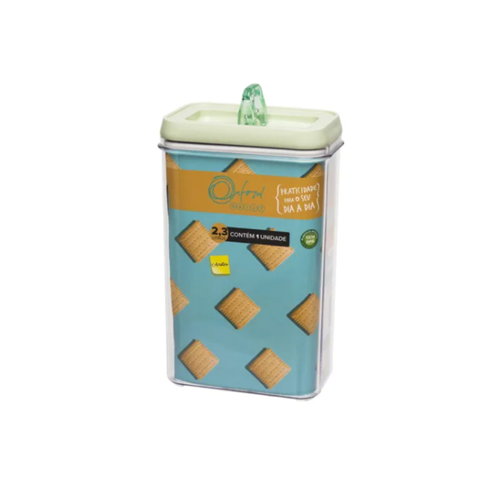 Pote Hermético Retangular Oxford Menta 2,3 Litros Pote Hermético Retangular Oxford Menta 2,3 Litros