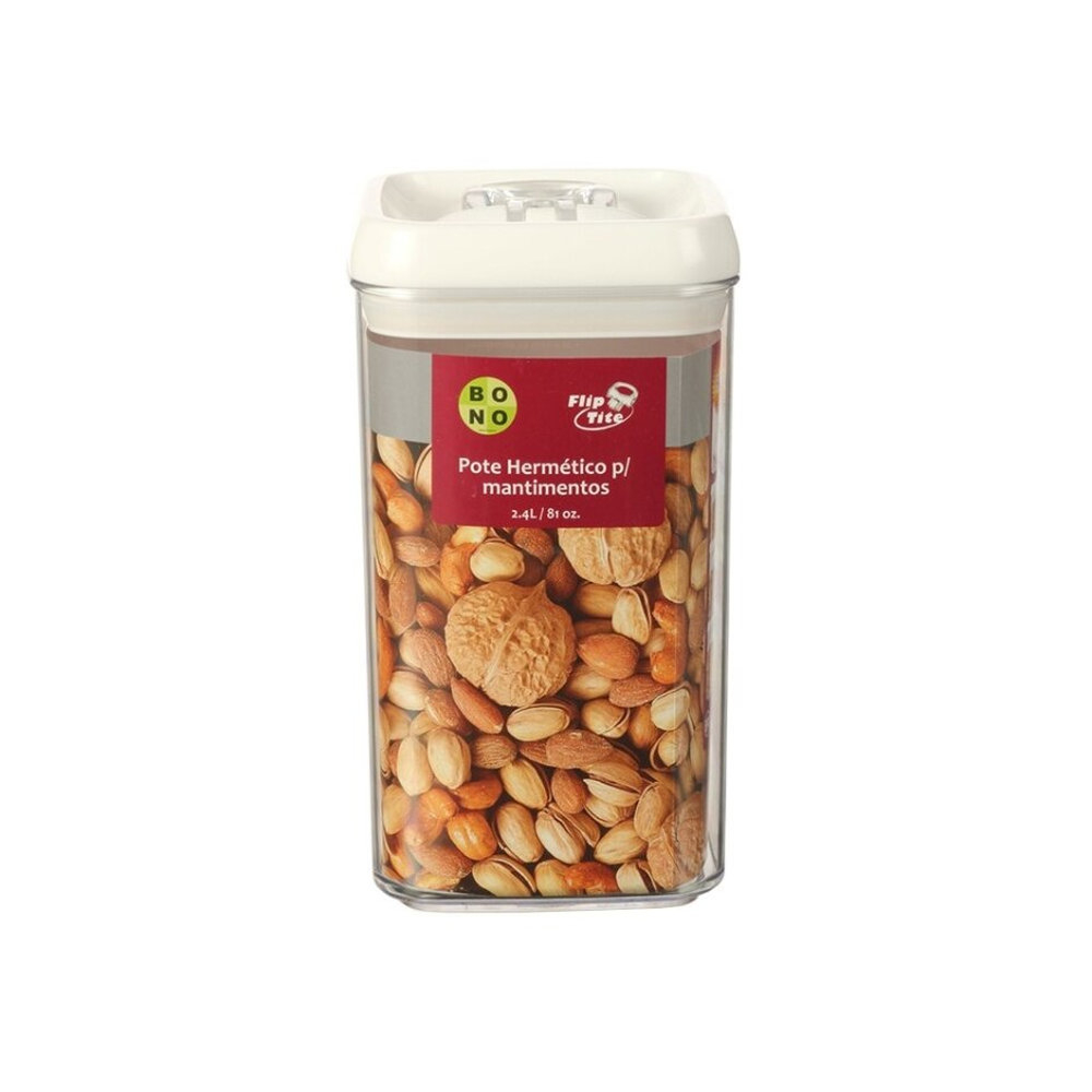 Pote Hermetico P/ Mantimentos Bono Home Flip Tite 2,4 Litros Pote Hermetico P/ Mantimentos Bono Home Flip Tite 2,4 Litros