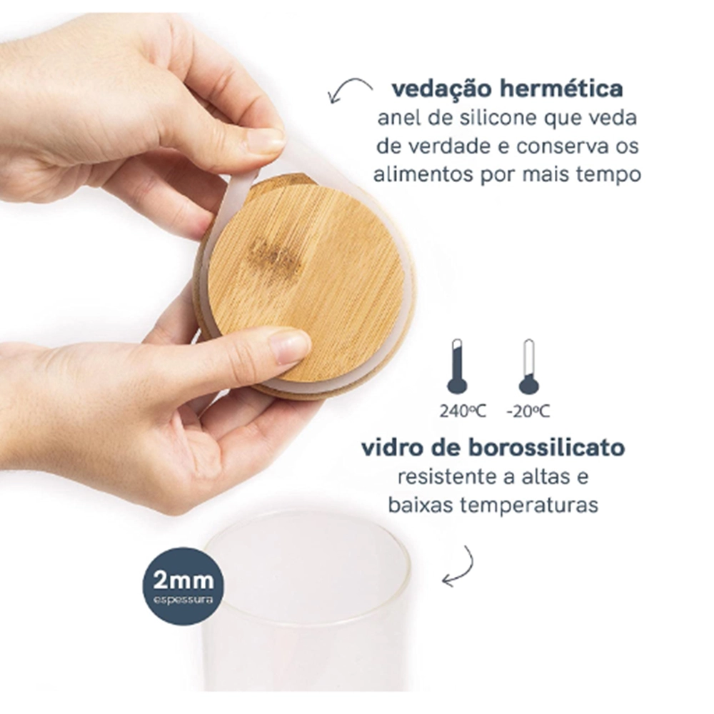 Pote Para Mantimentos Empilhável Redondo Com Tampa Oikos Bambu 600 Ml Pote Para Mantimentos Empilhável Redondo Com Tampa Oikos Bambu 600 Ml