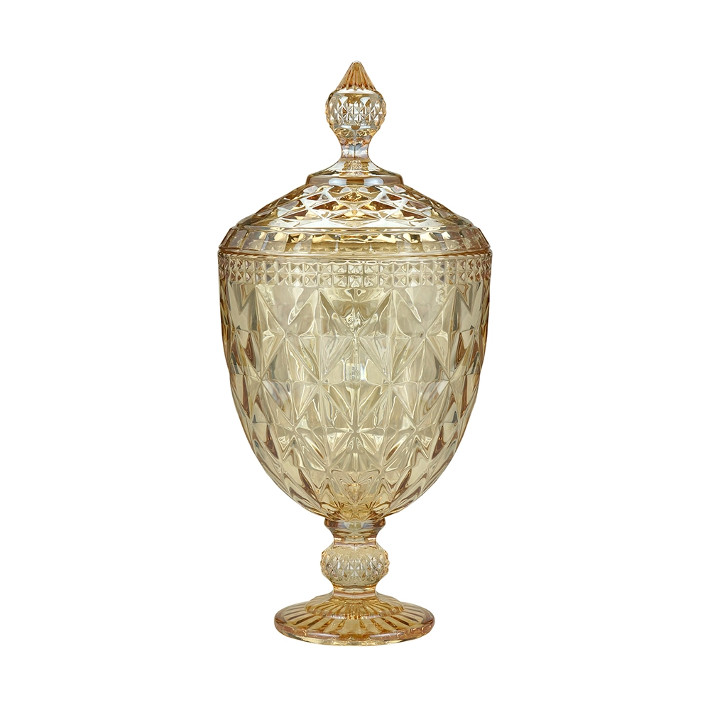 Potiche Com Pé Lyor Diamond Metalizado 15 X 32 Cm Potiche Com Pé Lyor Diamond Metalizado 15 X 32 Cm