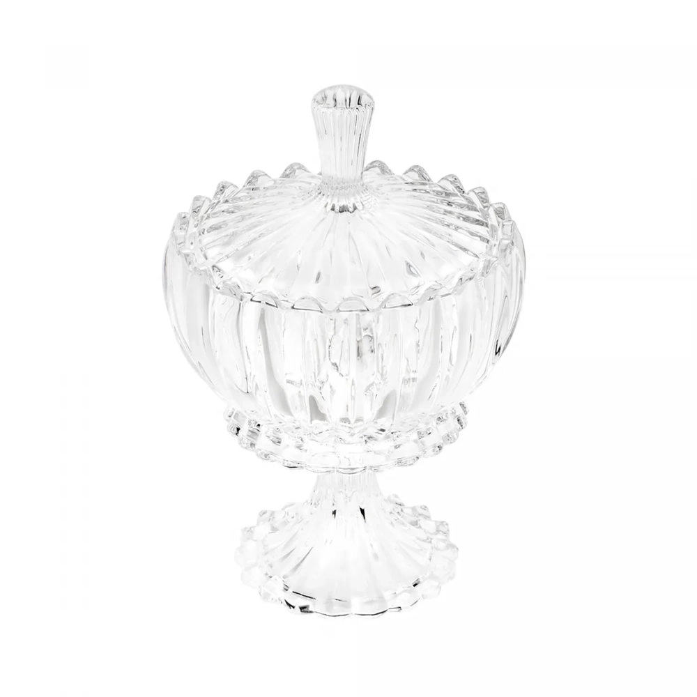 Potiche Decorativo Cristal Com Pe Geneva 16,5 X 24,5 Cm - Wolff