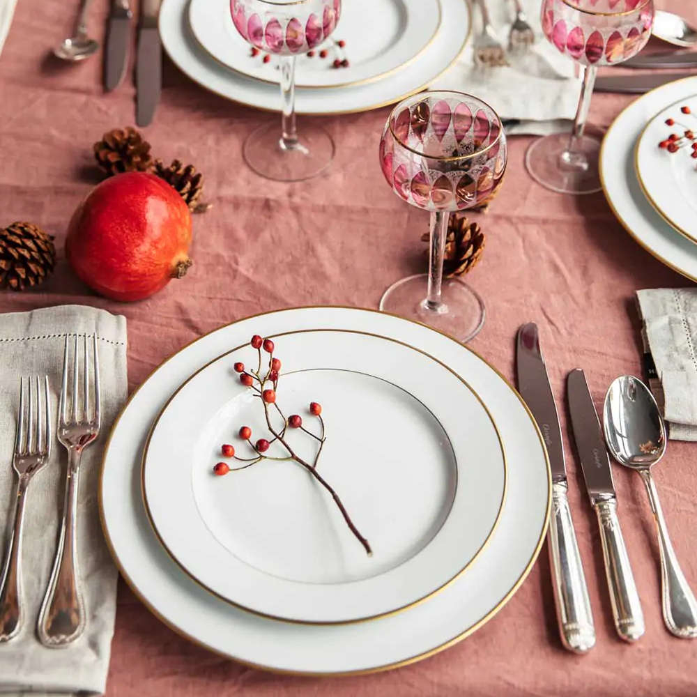 Prato de Pao de Porcelana Com Ouro Albi Christofle