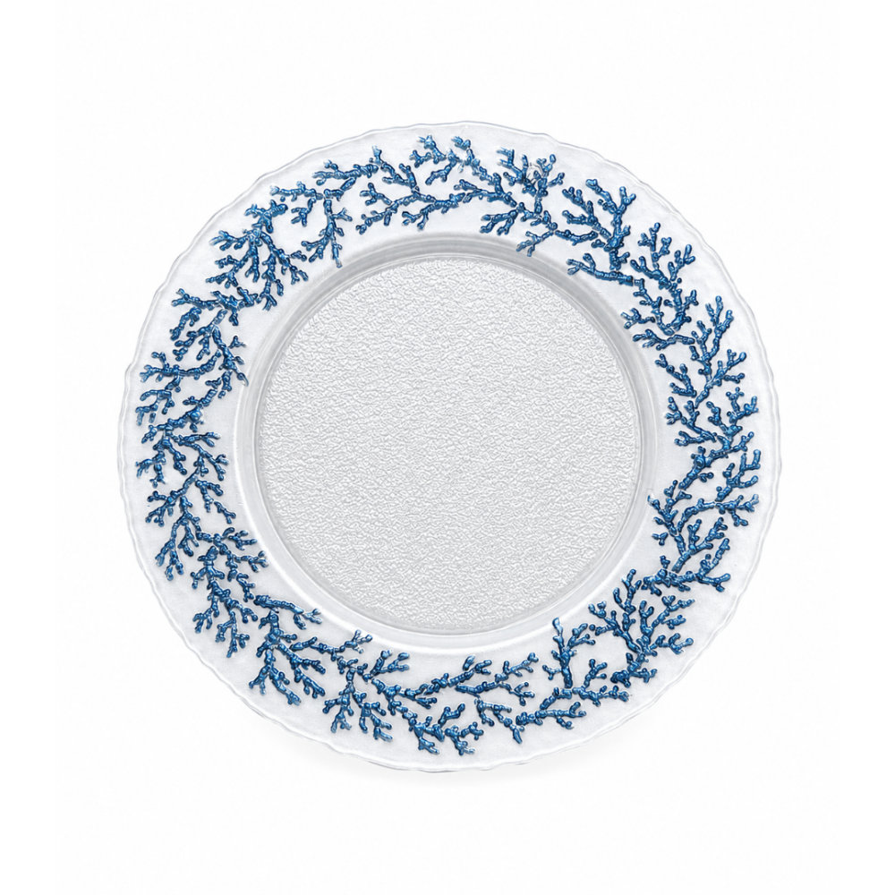 Prato Decorativo Dekor Merjan - Perola C/azul 33 Cm Prato Decorativo Dekor Merjan - Perola C/azul 33 Cm