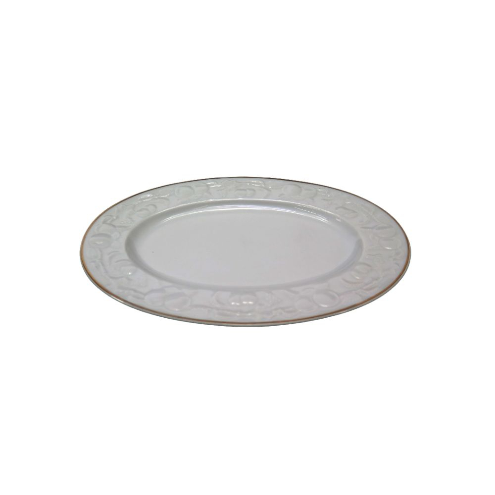 Prato Oval Noblat Xeres C/ Friso Dourado 24 Cm