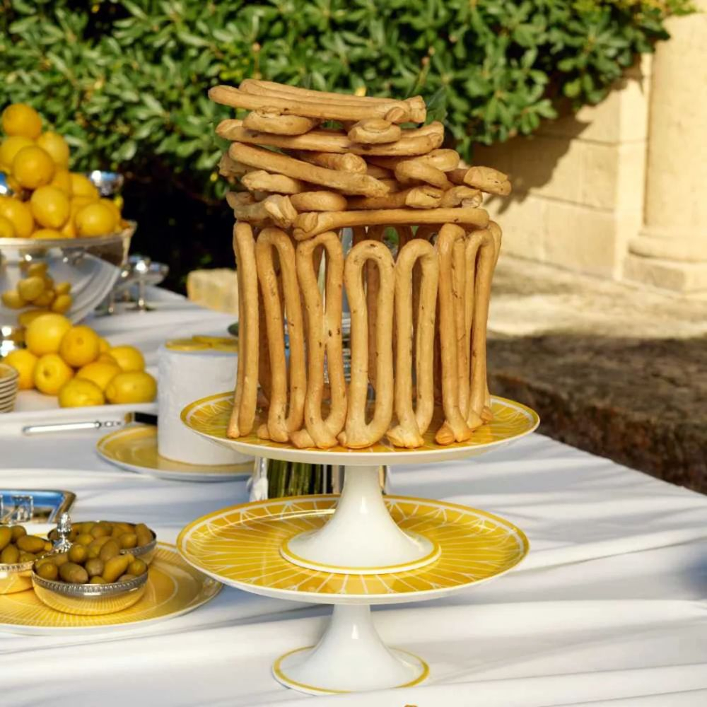 Prato P/ Bolo Com Pe Christofle Malmaison Riviera 32 Cm