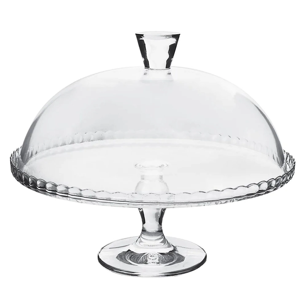 Prato Para Bolo Com Pe e Tampa Pasabahce Patisserie 32 X 26 Cm Prato Para Bolo Com Pe e Tampa Pasabahce Patisserie 32 X 26 Cm