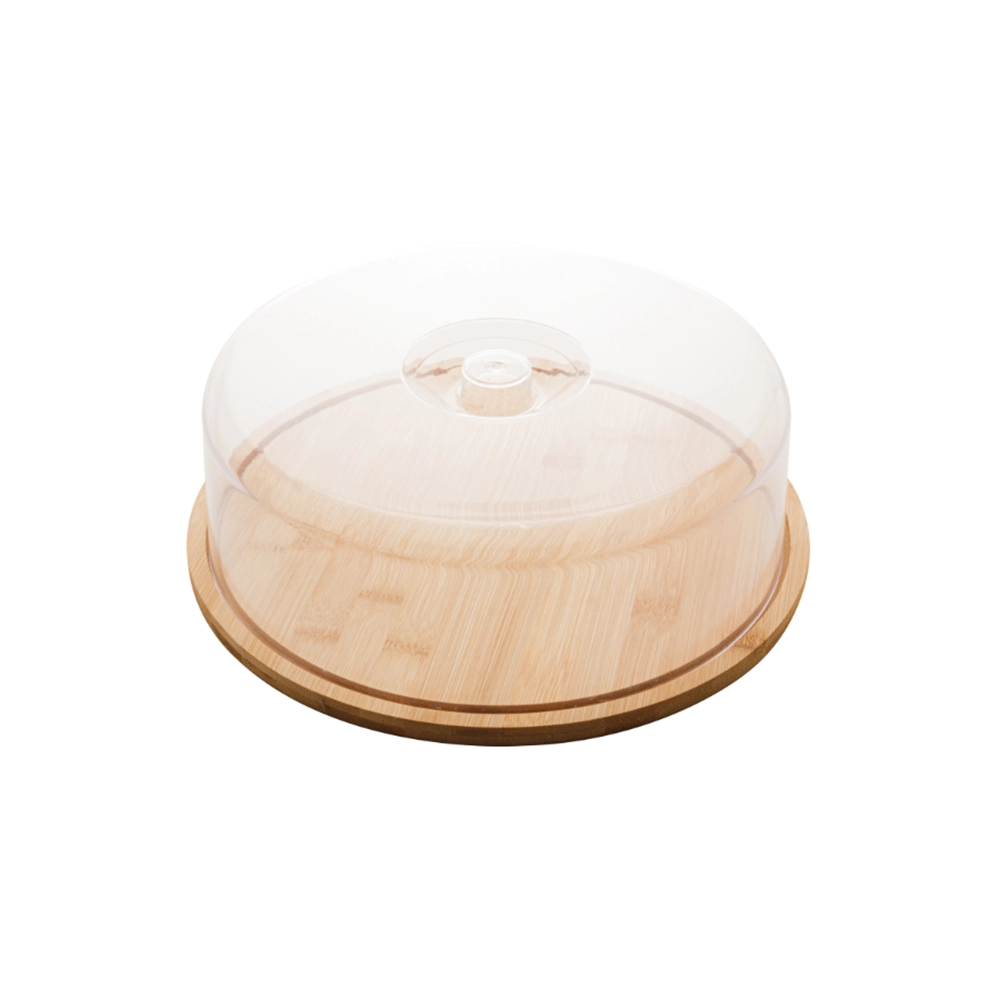 Prato Para Bolo Com Tampa Lyor Bambu