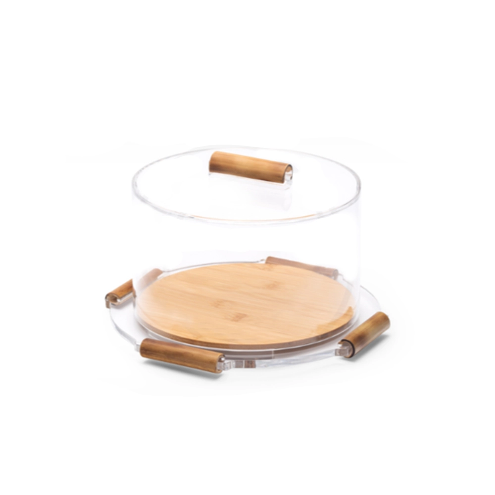 Prato Para Bolo Redondo Onom Bamboo Alê Florêncio 13 X 26 Cm