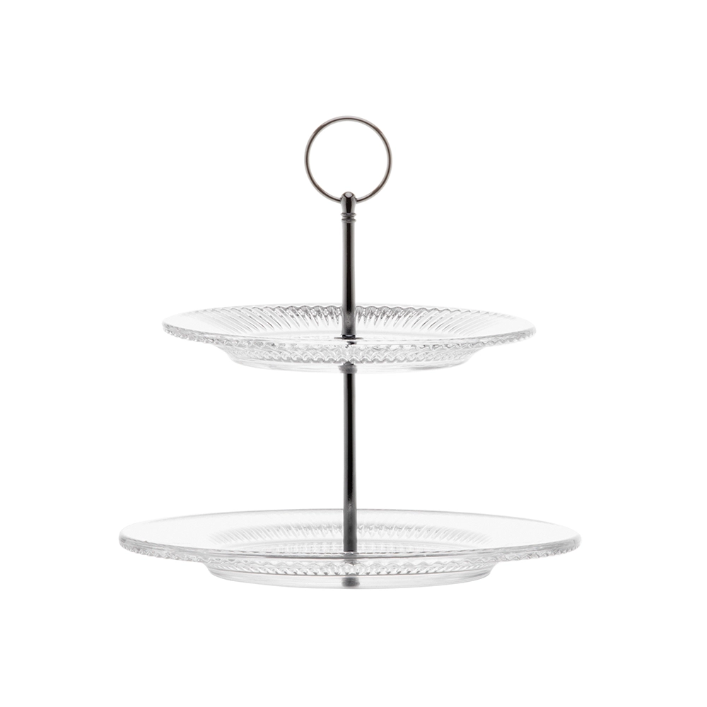 Prato Para Doces 2 Andares Lyor Renaissance 18,5 X 22,5 Cm e 24 Cm