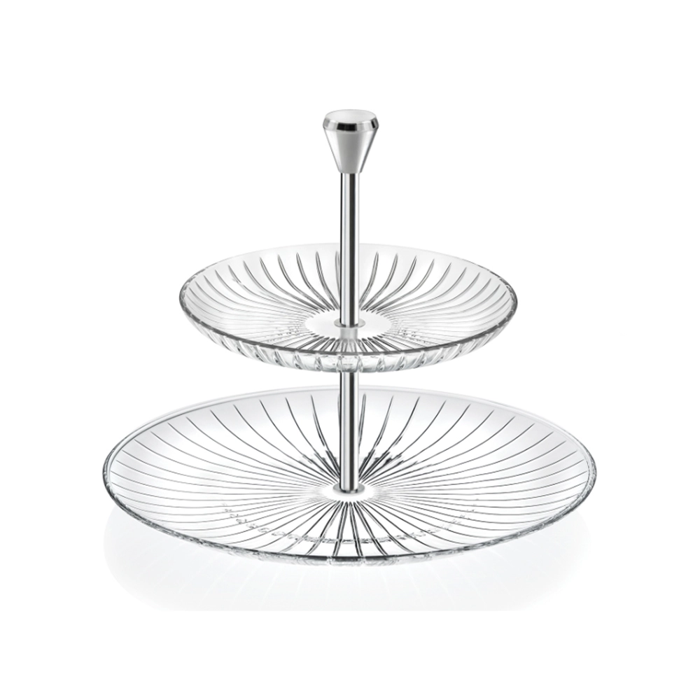 Prato Para Doces 2 Andares Rcr Cristalleria Italiana Sunbeam 28 X 18 Cm