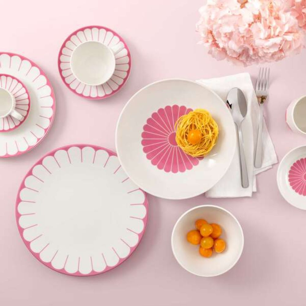 Prato Para Massa Villeroy e Boch Fleur Rosa 24 Cm Prato Para Massa Villeroy e Boch Fleur Rosa 24 Cm
