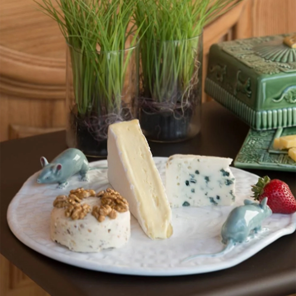 Prato Para Queijo Com Ratos Bordallo Pinheiro 5 X 31,5 Cm