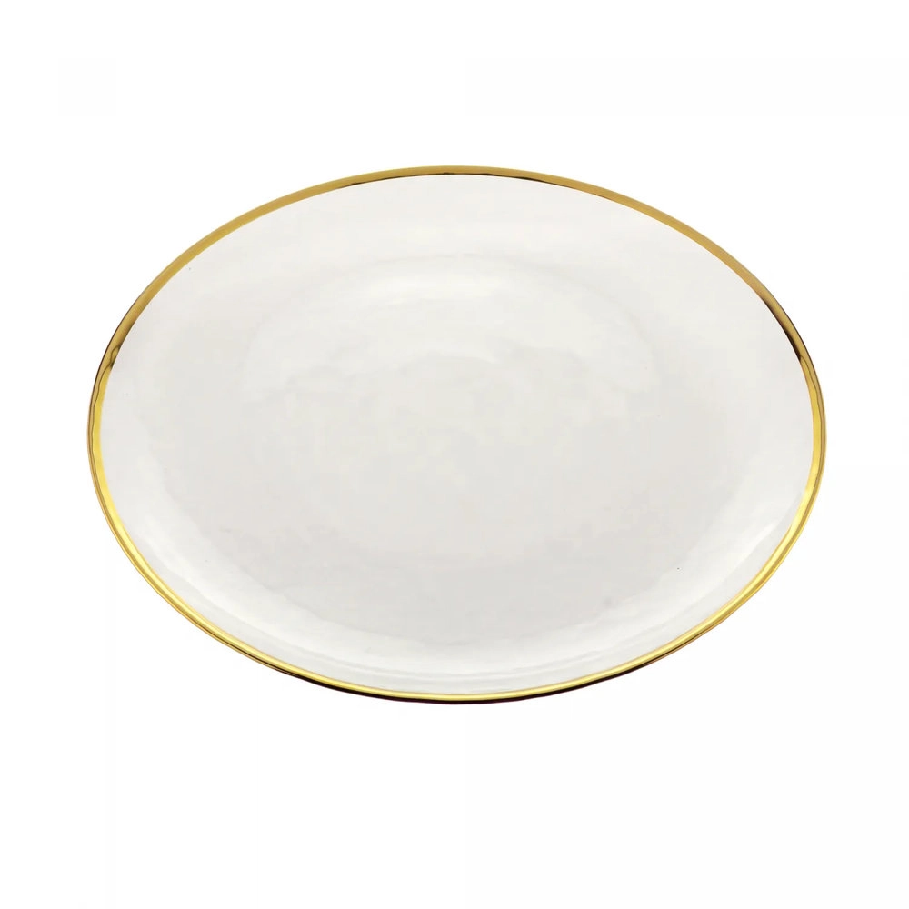 Prato Raso Wolff Linen Com Borda Dourada 26 Cm - Cada