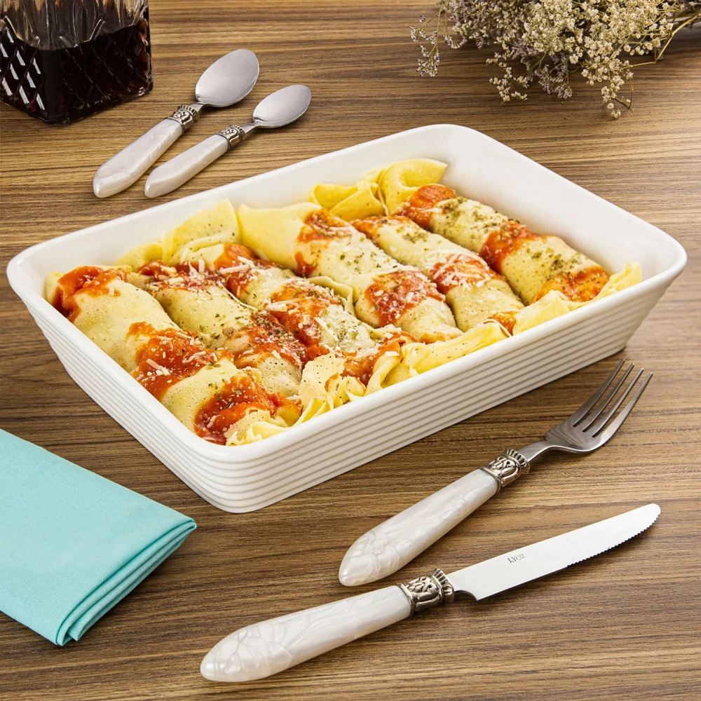 Refratario Retangular Lyor Linea Branco 29,5 X 20,5 X 5,5 Cm Refratario Retangular Lyor Linea Branco 29,5 X 20,5 X 5,5 Cm