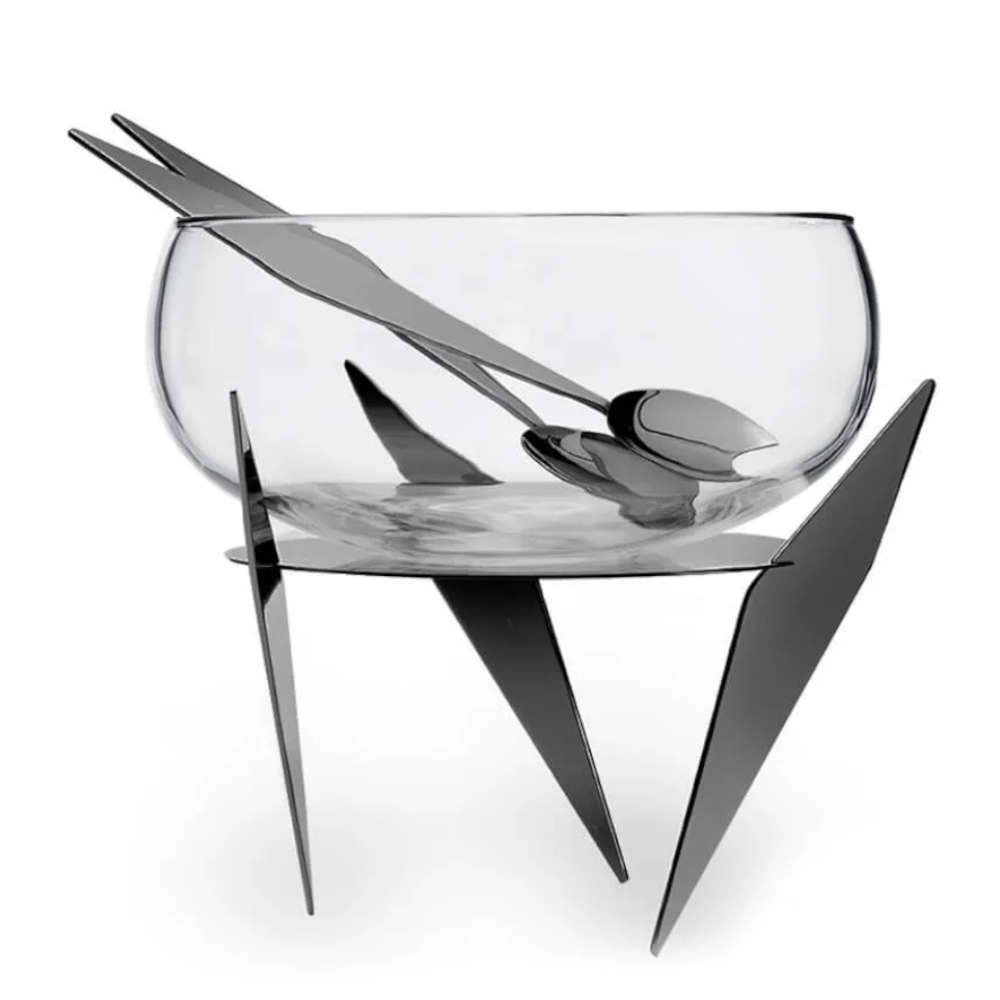 Saladeira Grande Riva Sava Aco Inox e Vidro 3 Litros Saladeira Grande Riva Sava Aco Inox e Vidro 3 Litros