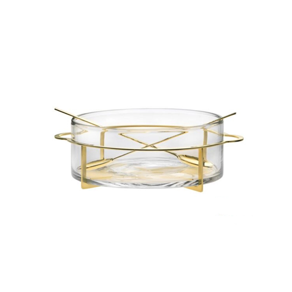 Saladeira Redonda Com Par de Talheres Riva Del Garda Ouro 24k Saladeira Redonda Com Par de Talheres Riva Del Garda Ouro 24k