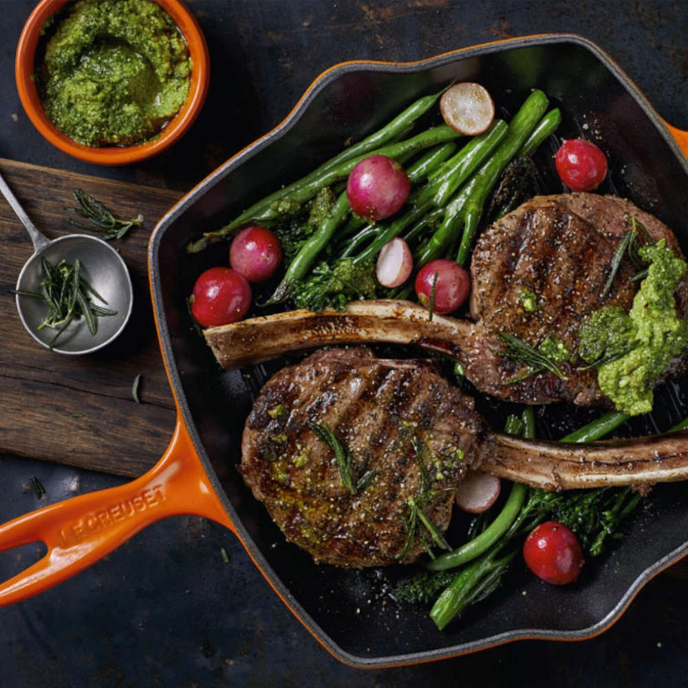 Skillet Quadrada Funda Le Creuset Laranja