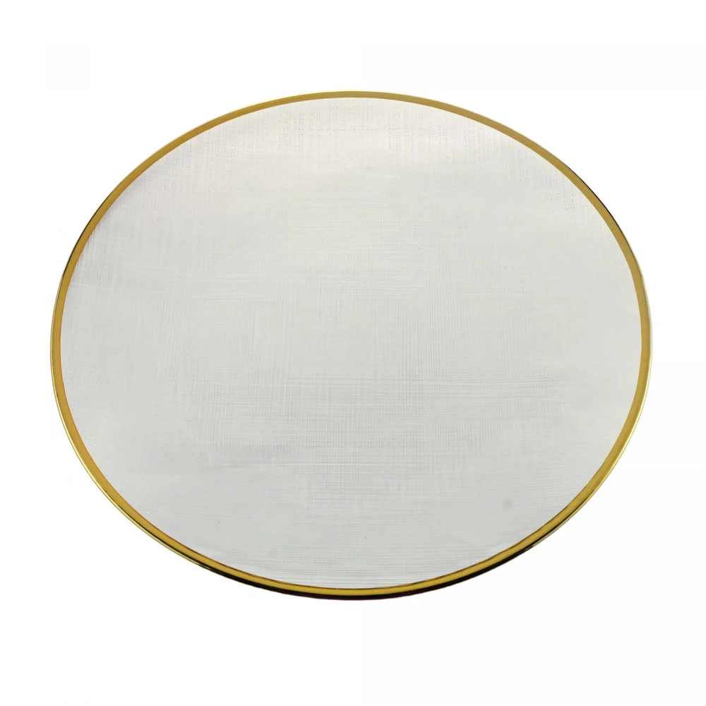 Sousplat Wolff Linen Com Borda Dourada 33 Cm - Cada Sousplat Wolff Linen Com Borda Dourada 33 Cm - Cada