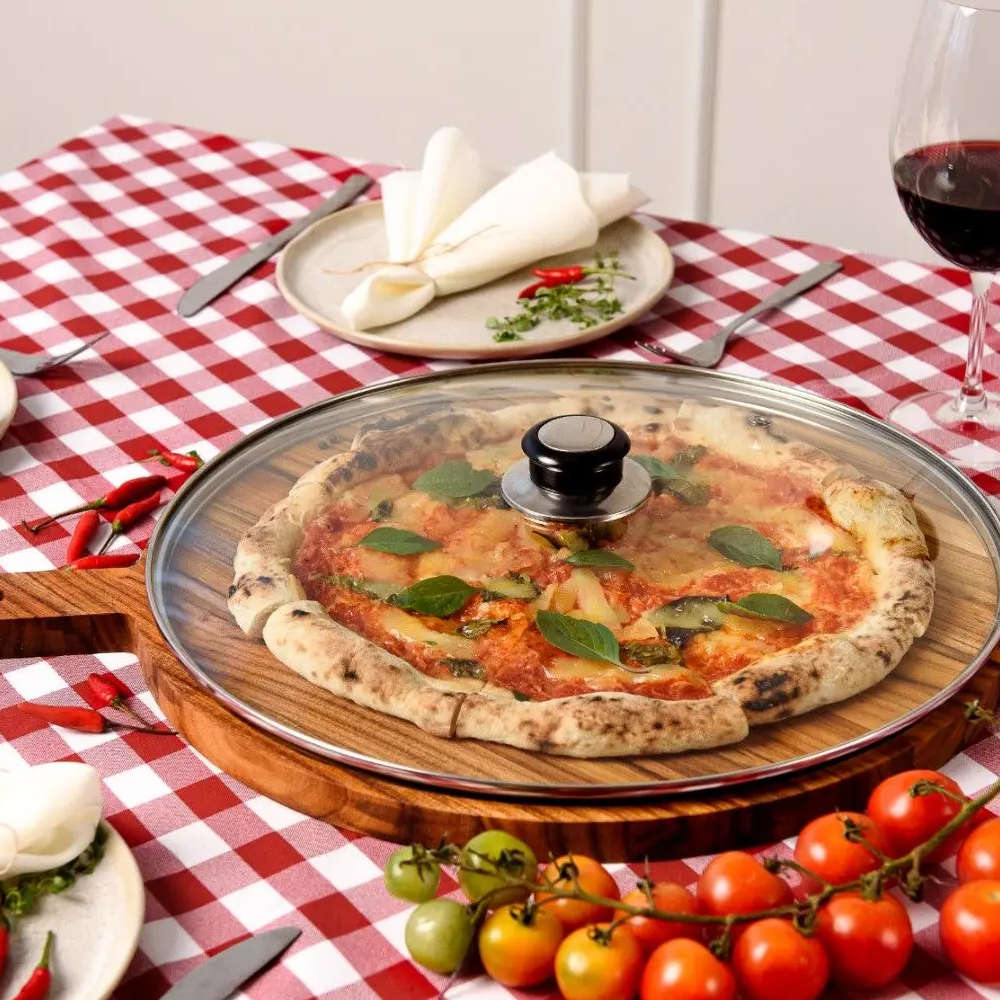 Tábua Para Pizza Com Tampa Monte Novo 35 Cm Tábua Para Pizza Com Tampa Monte Novo 35 Cm