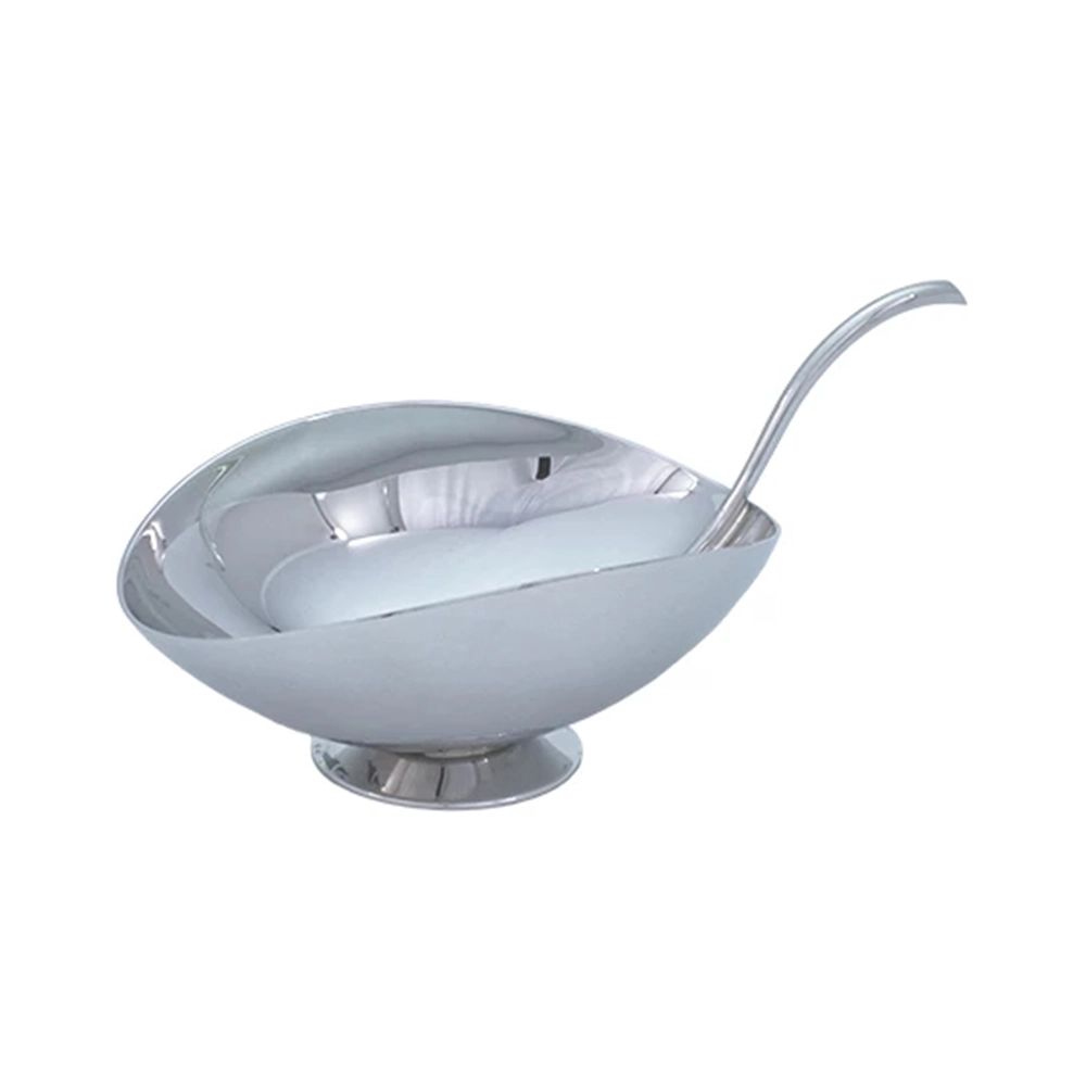 Taça Folha Com Pé Orfèvrerie Royale Aço Inox 18 X 24 Cm Taça Folha Com Pé Orfèvrerie Royale Aço Inox 18 X 24 Cm