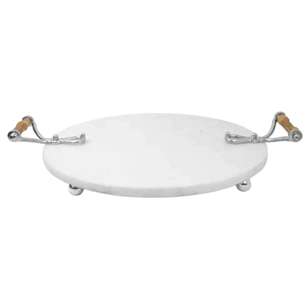 Tabua Marble Redonda By Somers Bambu 35 Cm