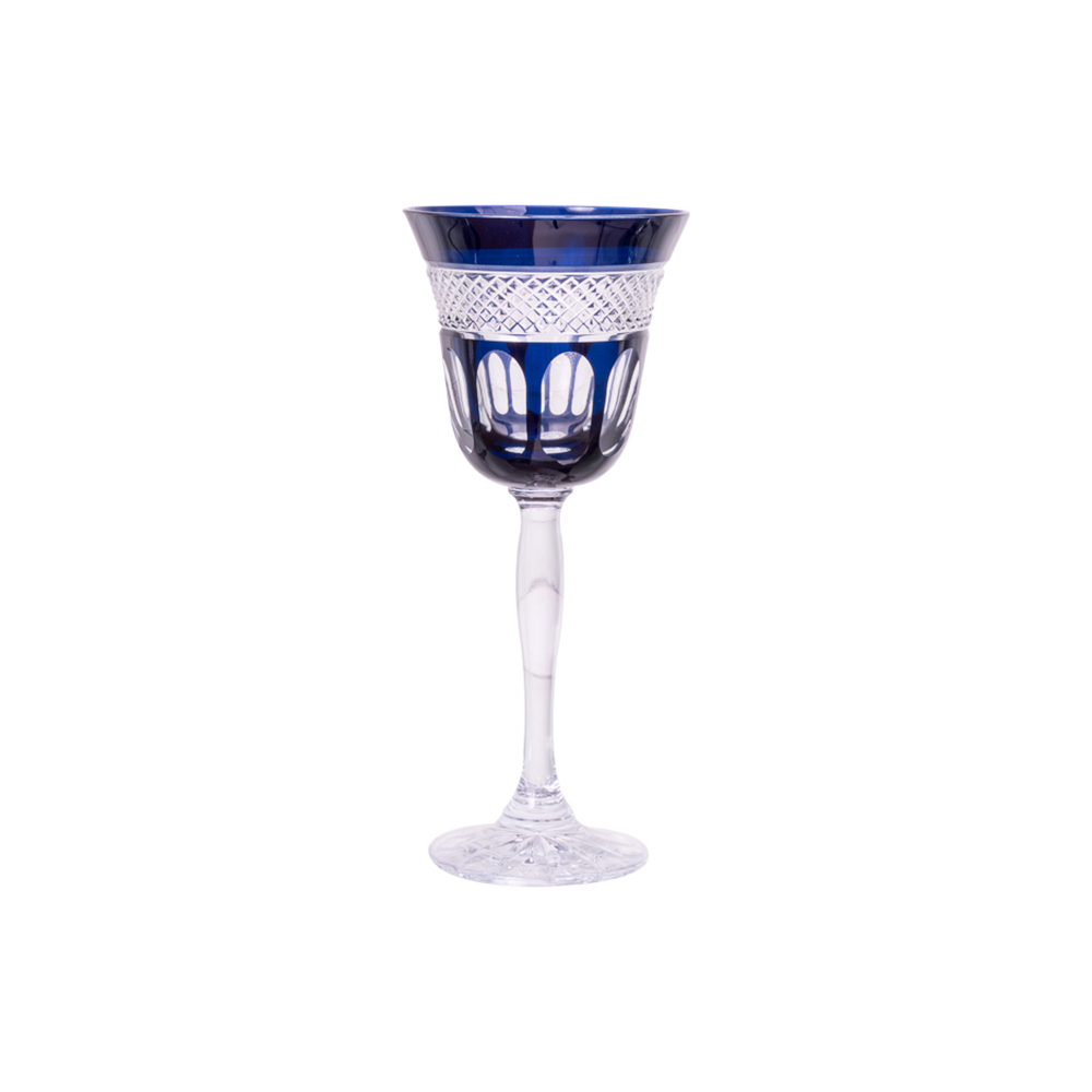 Taca de Cristal Versailles Azul Lapidada 170 Ml Taca de Cristal Versailles Azul Lapidada 170 Ml
