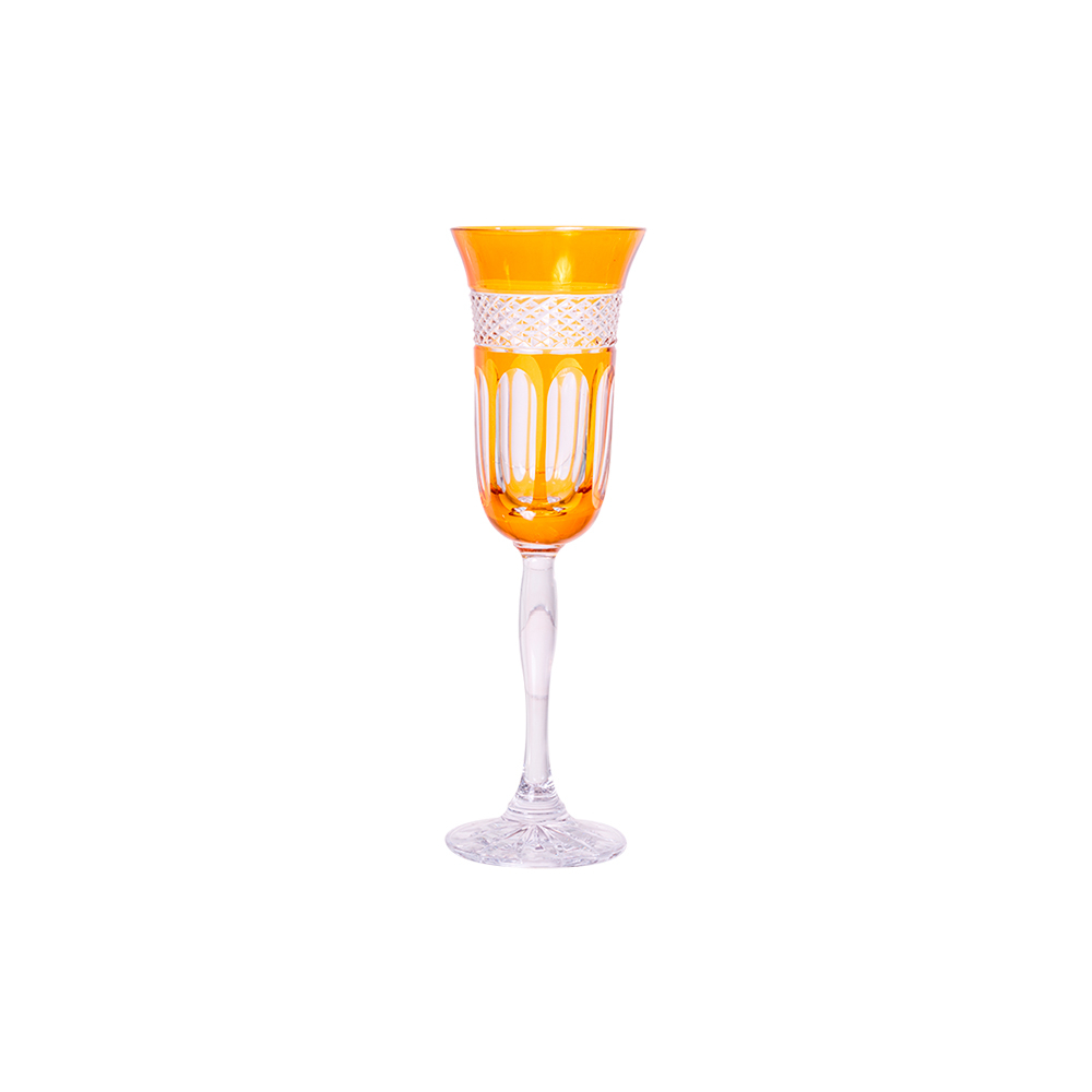 Taca P/ Champanhe Cristal Versailles Ambar Lapidada 150 Ml Taca P/ Champanhe Cristal Versailles Ambar Lapidada 150 Ml