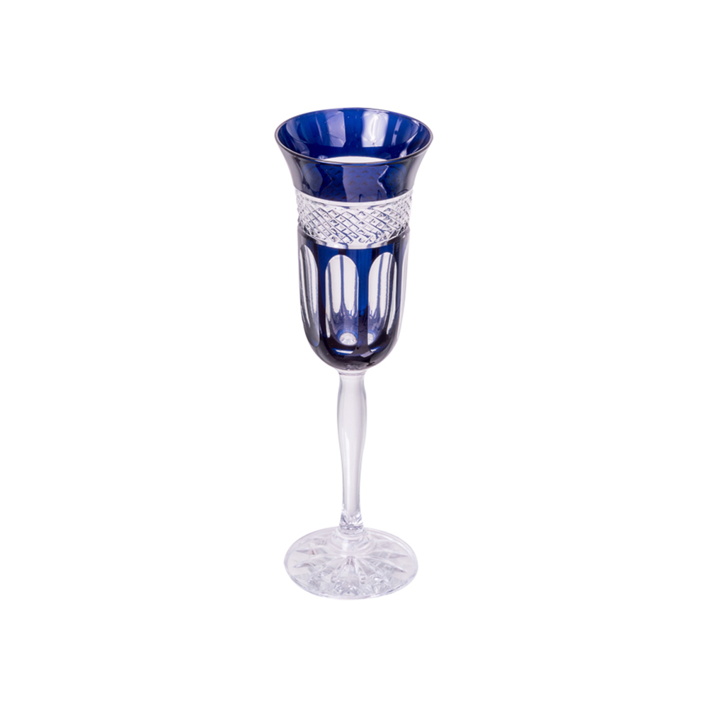 Taca P/ Champanhe Cristal Versailles Azul Lapidada 150 Ml Taca P/ Champanhe Cristal Versailles Azul Lapidada 150 Ml