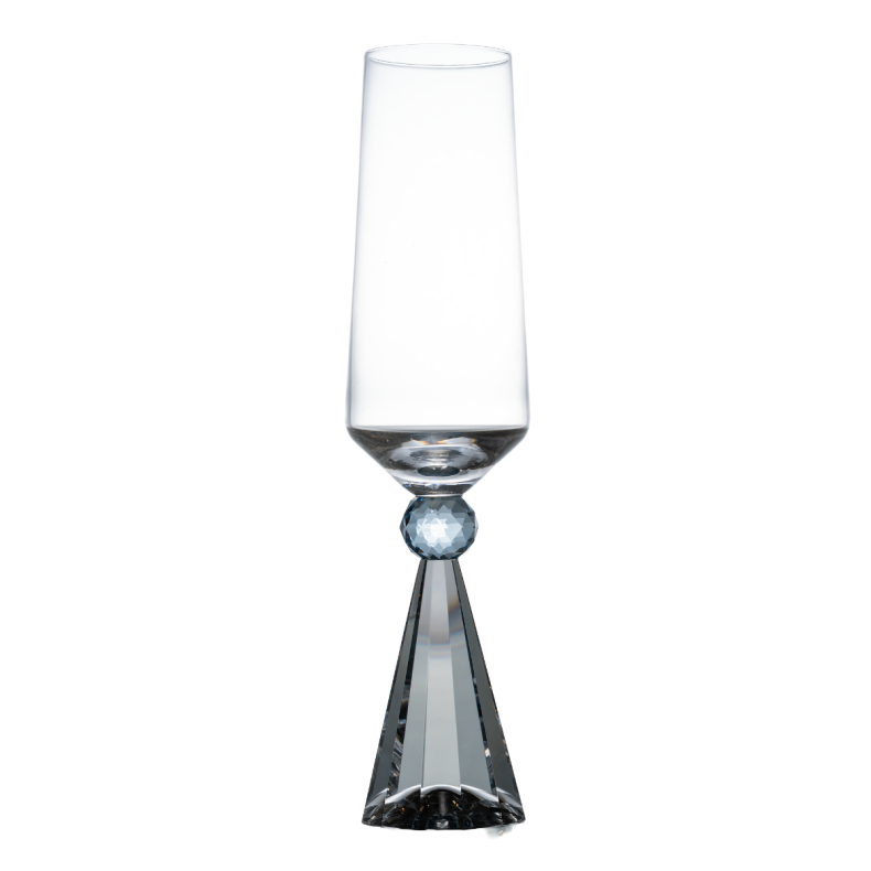 Taca Champanhe Prisma Azul e Transparente 300 Ml Taca Champanhe Prisma Azul e Transparente 300 Ml