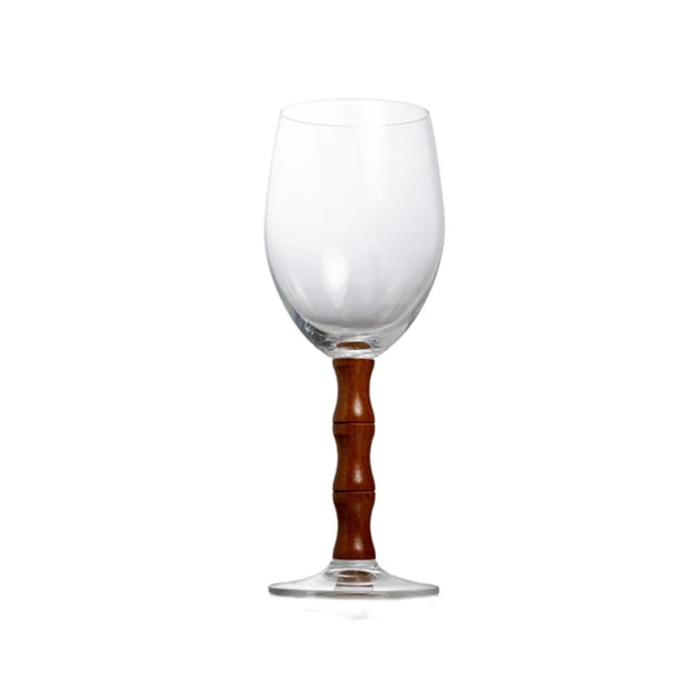 Taca Para Vinho C/ Pe Em Maderia Mori 450 Ml