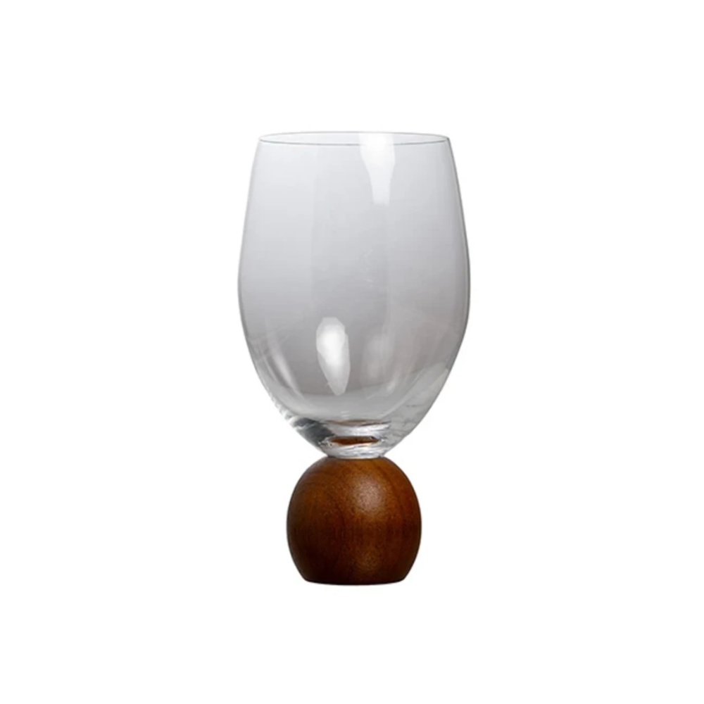 Taca Para Vinho C/ Pe Em Maderia Mori Kugel 450 Ml Taca Para Vinho C/ Pe Em Maderia Mori Kugel 450 Ml