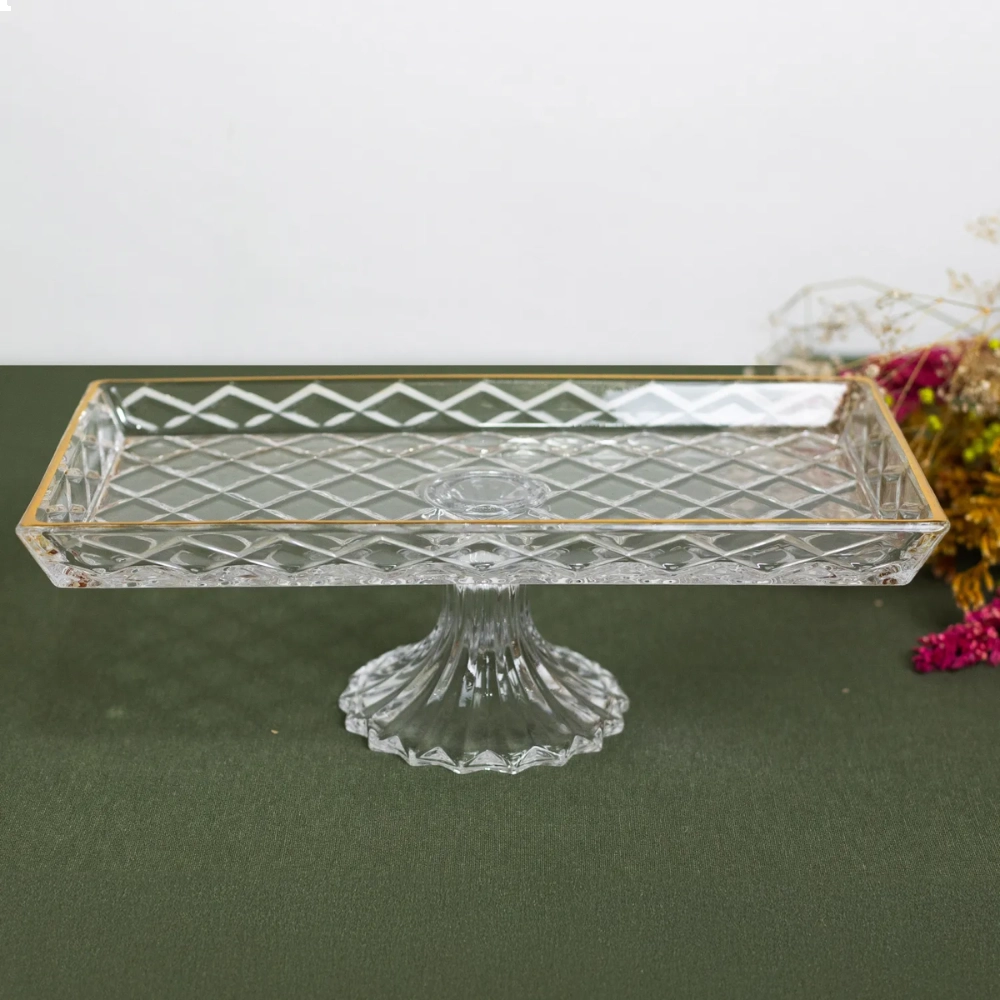 Travessa Com Pe Deli Diamond Cristal Ecologico Travessa Com Pe Deli Diamond Cristal Ecologico