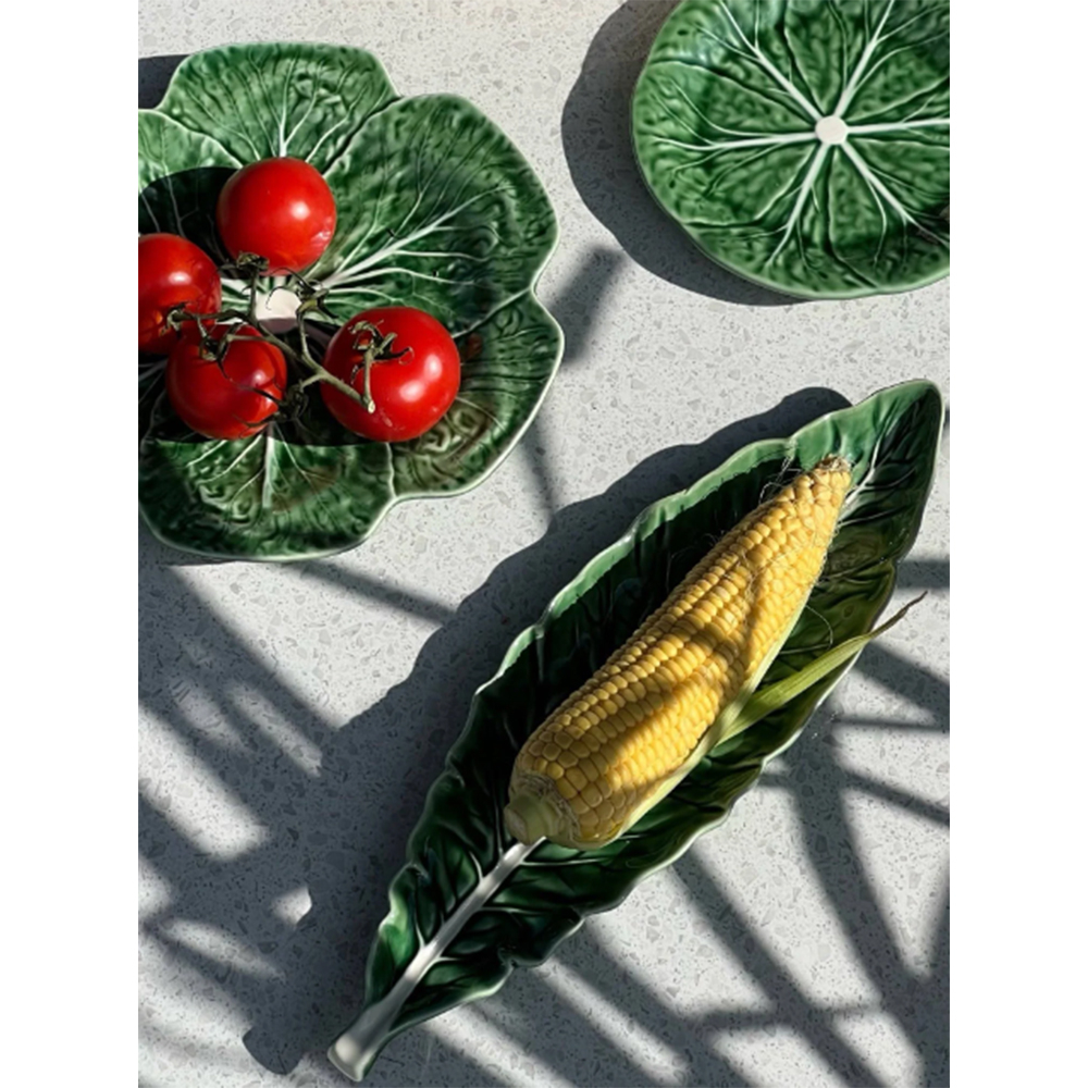 Travessa Folha Bordallo Pinheiro Couve 40,5 Cm