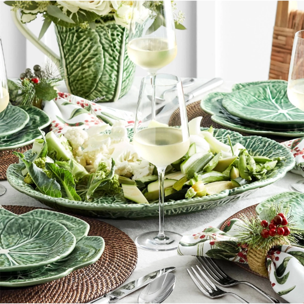 Travessa Oval Bordallo Pinheiro Couve 43 Cm