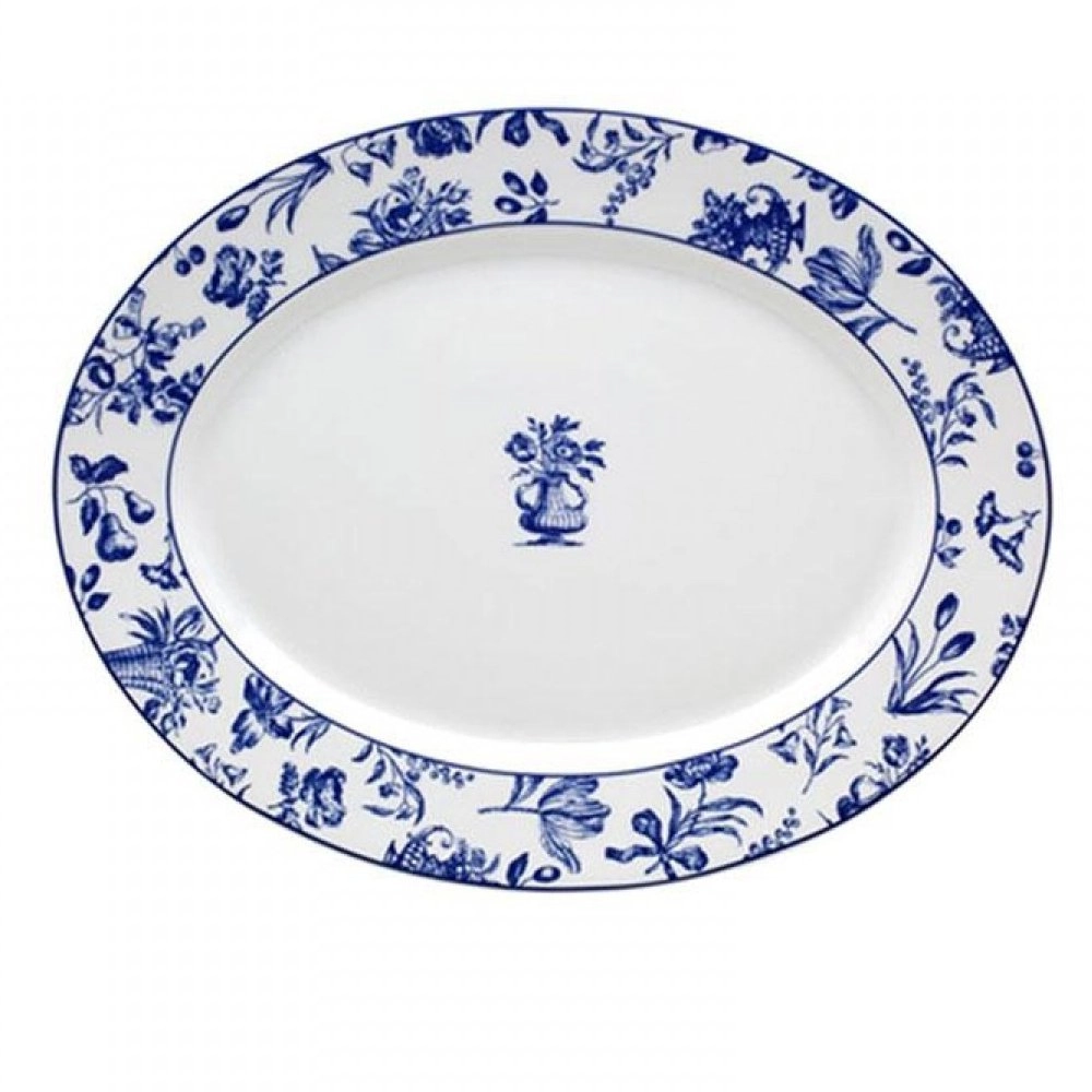 Travessa Oval Pequena Vista Alegre Chintz Azul 2,7 X 32,8 X 25 Cm