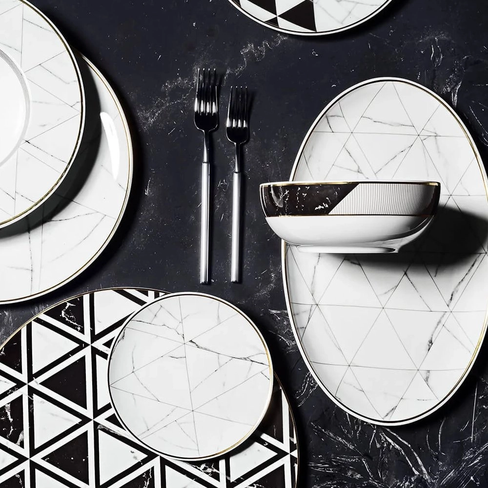 Travessa Oval Vista Alegre Carrara 39,3 X 24,5 Cm Travessa Oval Vista Alegre Carrara 39,3 X 24,5 Cm