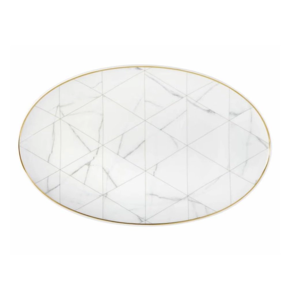 Travessa Oval Vista Alegre Carrara 39,3 X 24,5 Cm Travessa Oval Vista Alegre Carrara 39,3 X 24,5 Cm