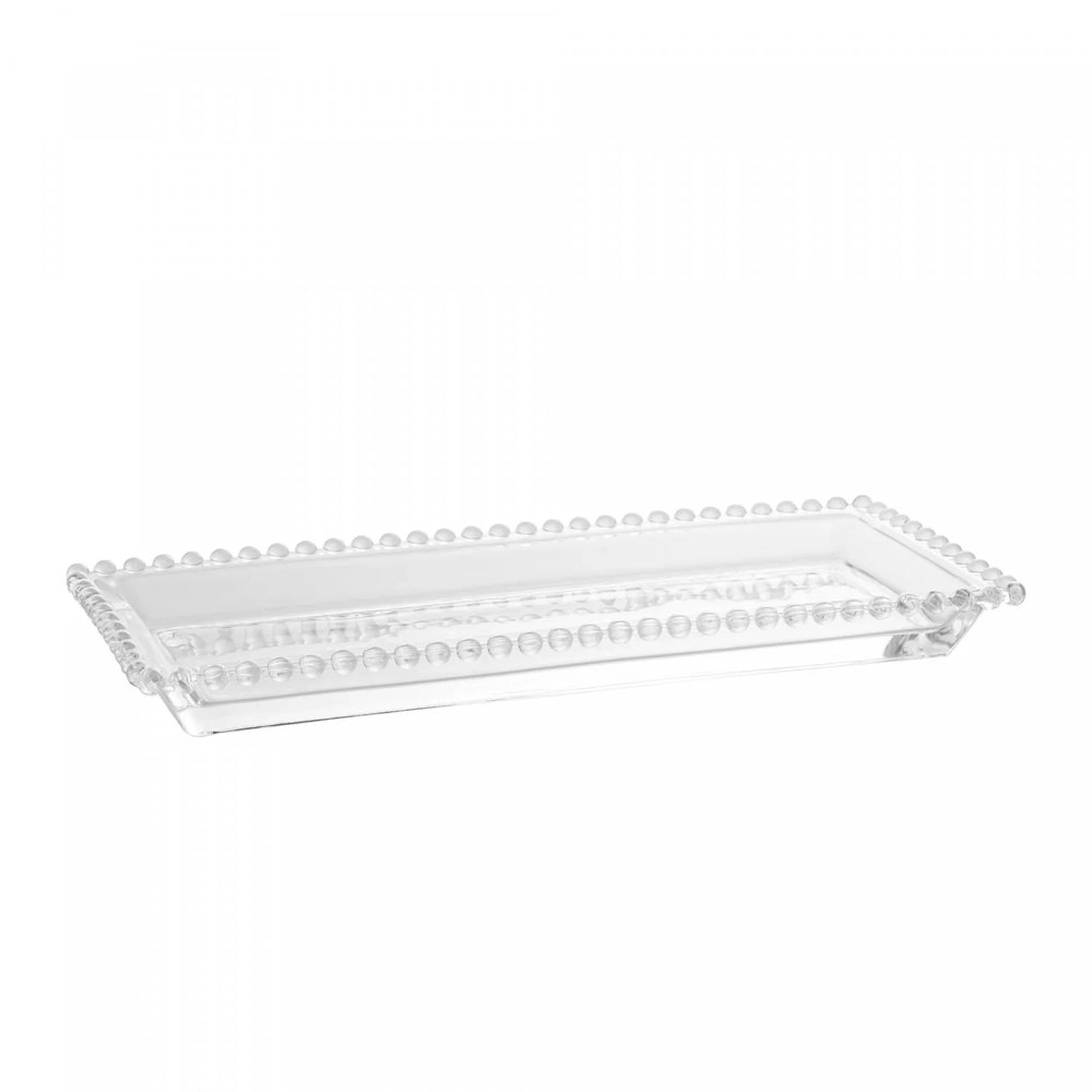 Travessa Para Servir Retangular Wolff Pearl Transparente 30 X 13 X 3 Cm