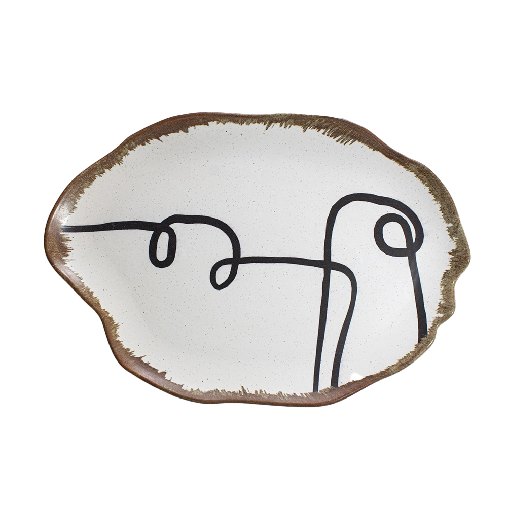 Travessa Rasa Scalla Strip 40 X 27 Cm Travessa Rasa Scalla Strip 40 X 27 Cm