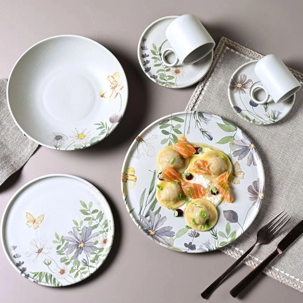 Jogo de Prato Raso Porto Brasil Basic Bloom - 6 Pecas