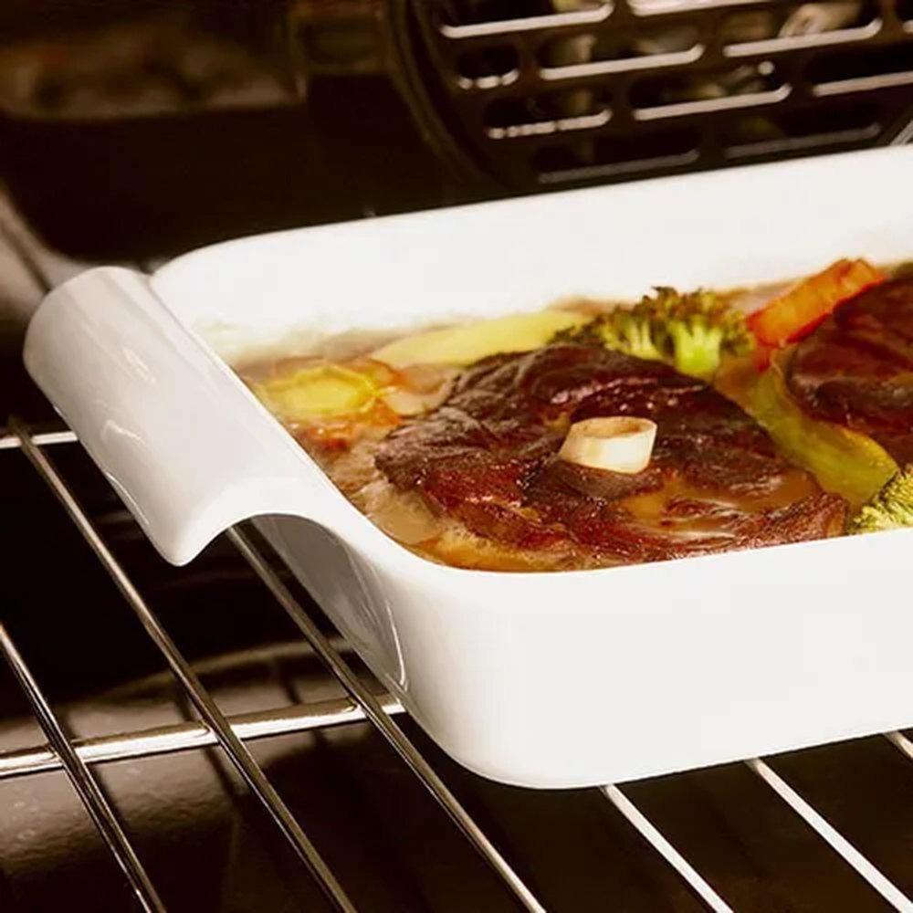 Travessa Refrataria Funda Oxford Cookware Branca 41 X 22 X 8 Cm