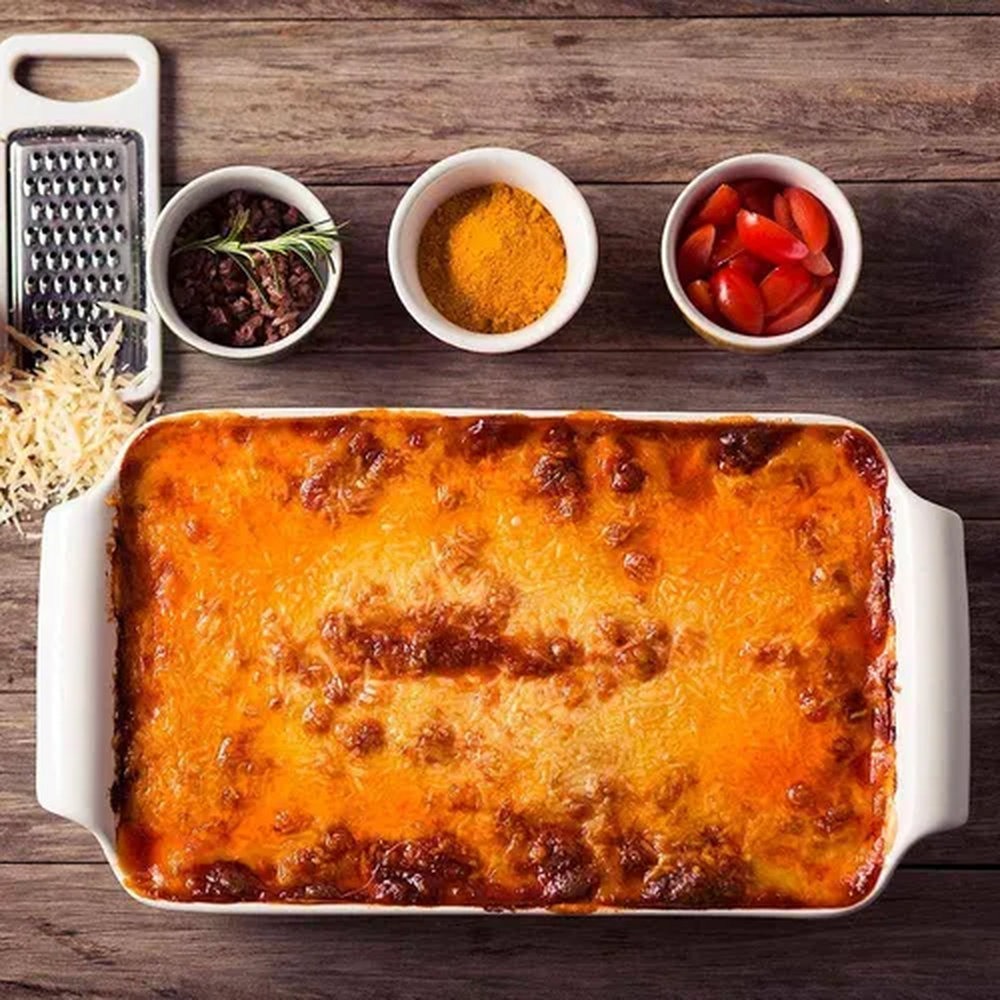 Travessa Refrataria Funda Oxford Cookware Branca 41 X 22 X 8 Cm